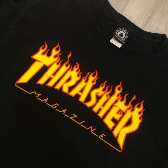 Vintage Thrasher Flame Logo Shirt Men Medium - Picture 2 of 5